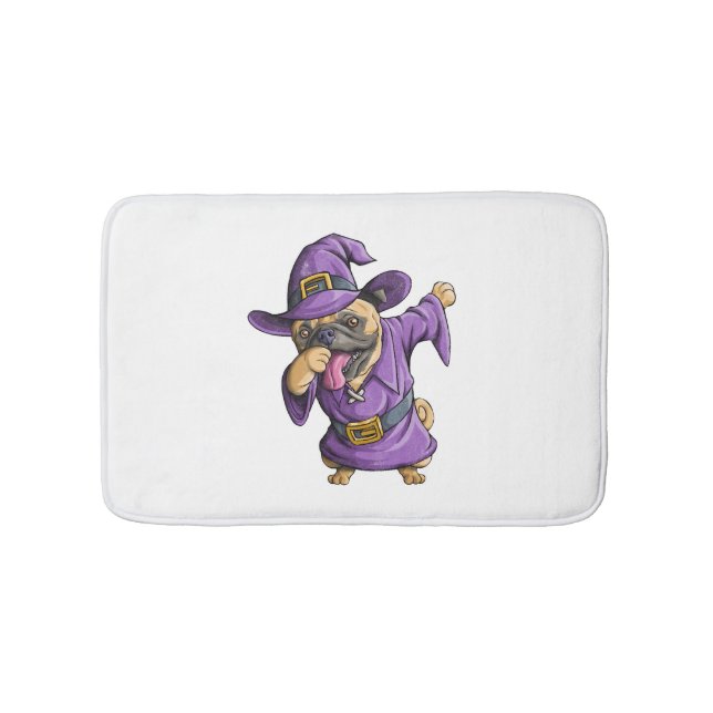 Dabbing Witch Pug Cute Halloween Pugs Funny Dab Badrumsmatta (Framsidan)