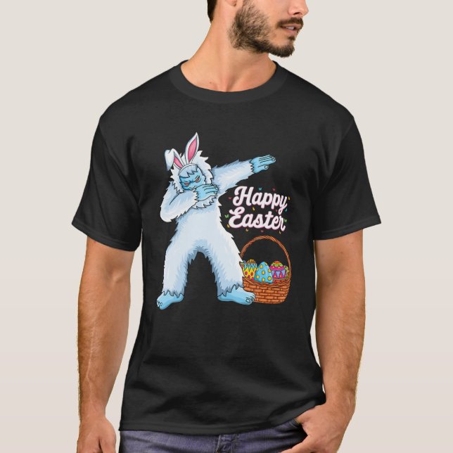 Dabbing Yeti Påskägg Bunny Kids Boys Girls T Shirt (Framsida)