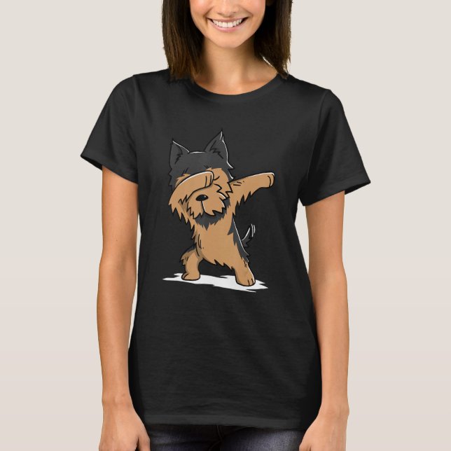 Dabbing Yorkshire Terrier Dab Dance Hund T Shirt (Framsida)