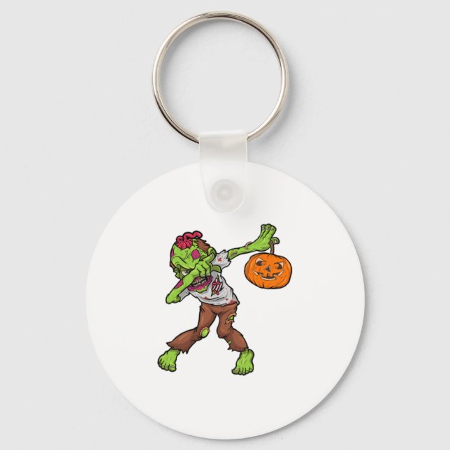 Dabbing Zombie Halloween Dab Funny Gift-design Nyckelring (Framsida)