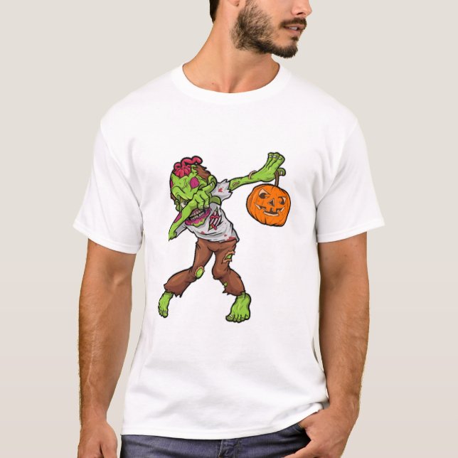 Dabbing Zombie Halloween Dab Funny Gift design T Shirt (Framsida)