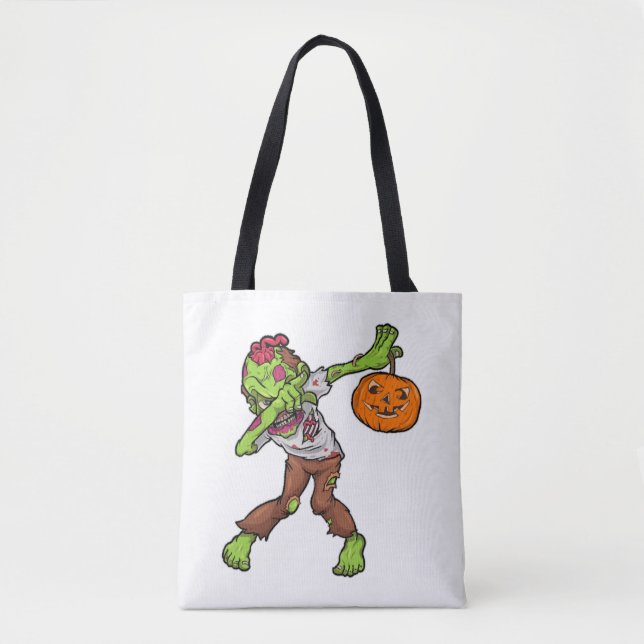 Dabbing Zombie Halloween Dab Funny Gift-design Tygkasse (Framsida)