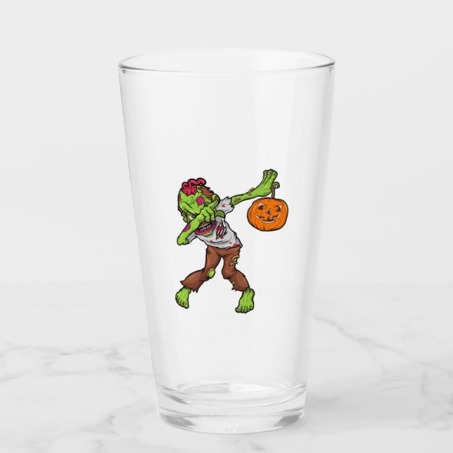 Dabbing Zombie Halloween Dab Rolig presentdesign Glaskopp (Framsida)