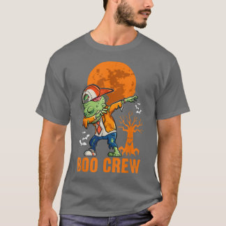 Dabbing Zombie, Halloween, Orange Måne, Boo Crew T T Shirt