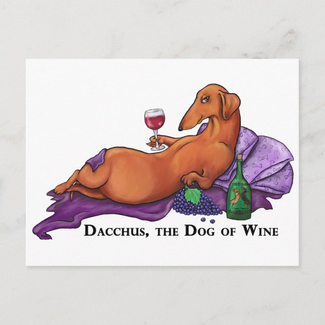 Dacchus Hund i Vin Vykort (Framsida)