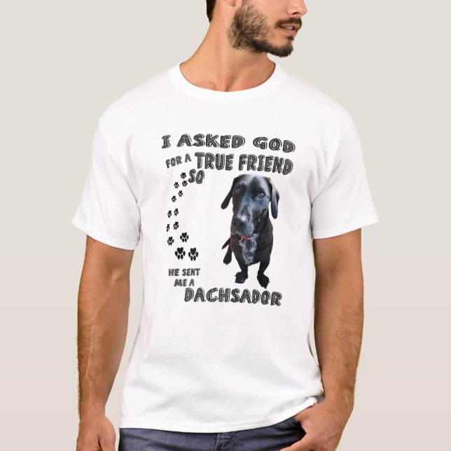 Dachsador Quote Mamma, Weinerdor Pappa, Dachshund  T Shirt (Framsida)