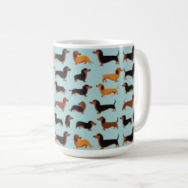 Dachshun Dogs Pattern Mug Kaffemugg