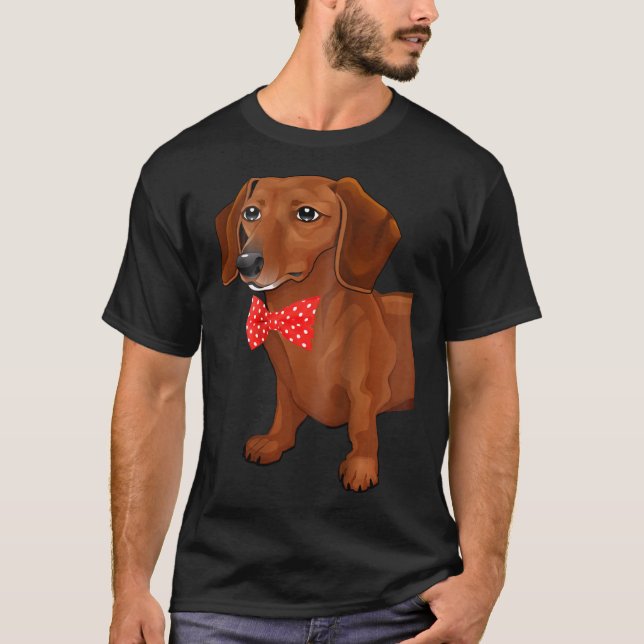 Dachshund 2-sidig, lång bländarhinna med håldäck t shirt (Framsida)