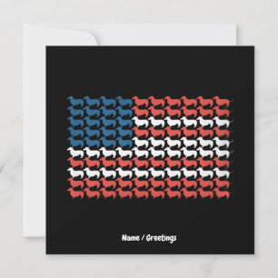 Dachshund 4:e juli Amerikanska Flagga Patriotic Inbjudningar