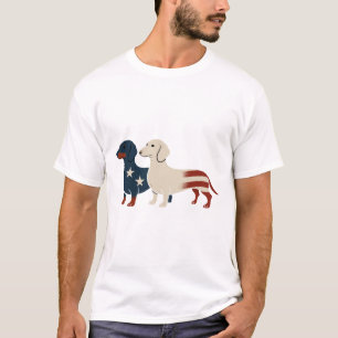 Dachshund 4:e juli Hund älskare, kvinnor i USA fla T Shirt