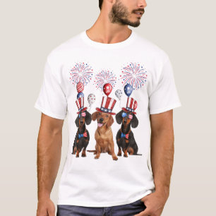 Dachshund 4:e juli Hund älskare Manar Kvinnor i Am T Shirt