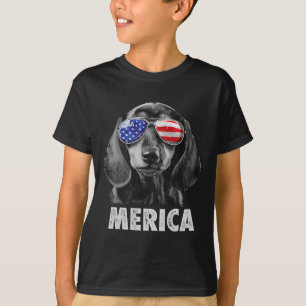 Dachshund 4:e juli Merica Manar American Flagga So T Shirt