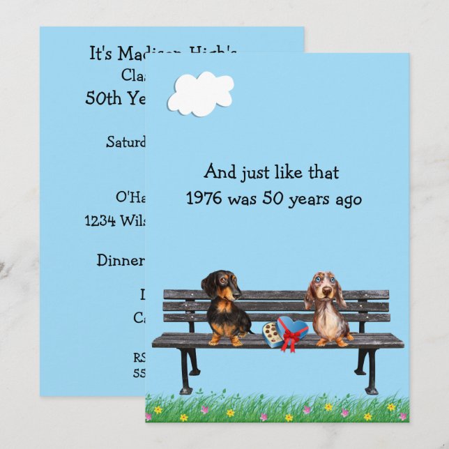 Dachshund 50-årsjubileum Inbjudan (Fram/baksida)