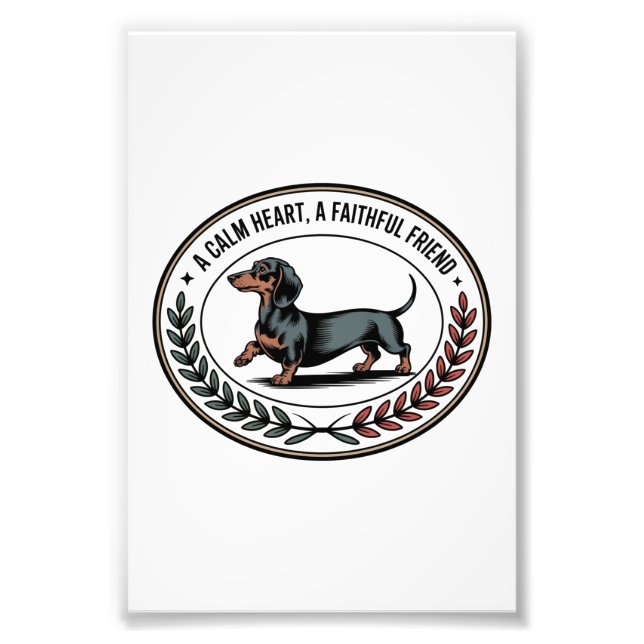 Dachshund A Calm Heart, A Faithful Friend Fototryck (Framsidan)
