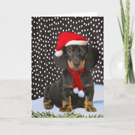 Dachshund A Snö Day-julkort Helgkort
