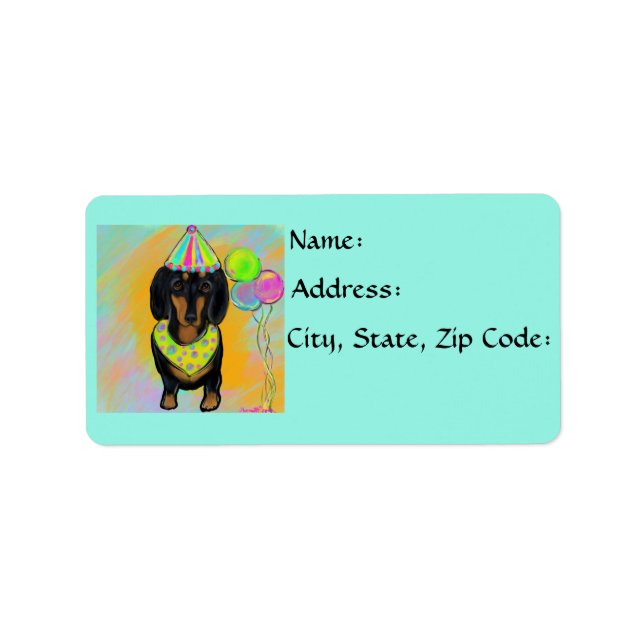 Dachshund Adressetikett (Framsidan)
