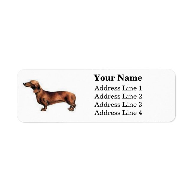 Dachshund Adressetiketters Returadress Etikett (Framsidan)