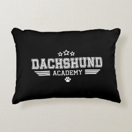 DACHSHUND AKADEMI STJÄRNOR VIT/SVART PRYDNADSKUDDE