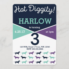 Dachshund alias Wiener Hund Birthday Inbjudan