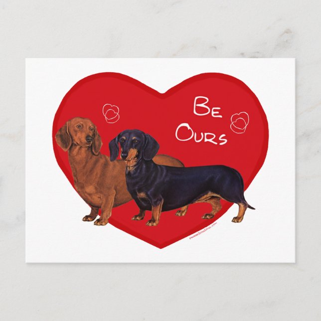 Dachshund Alla hjärtans dag Helg Vykort (Framsida)
