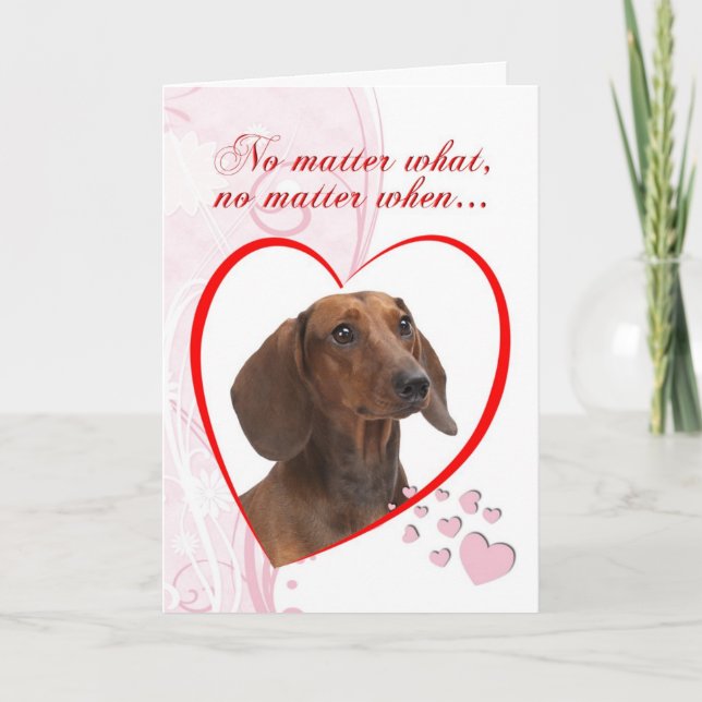 Dachshund Alla hjärtans dag Helgkort (Framsida)