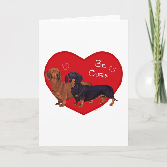 Dachshund Alla hjärtans dag Helgkort (Framsida)