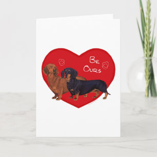Dachshund Alla hjärtans dag Helgkort