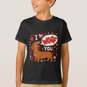 Dachshund Alla hjärtans dag Jag Voffar Kärlek Wien T Shirt