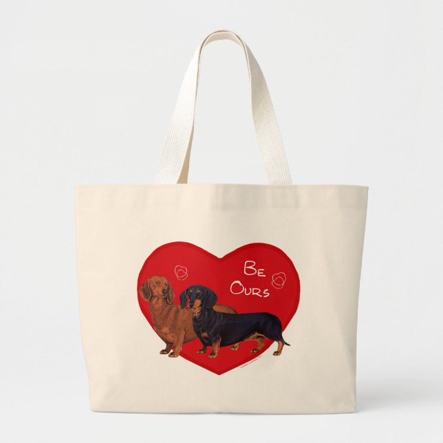 Dachshund Alla hjärtans dag Jumbo Tygkasse (Framsidan)