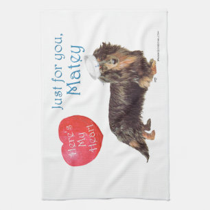 Dachshund Alla hjärtans dag Kökshandduk