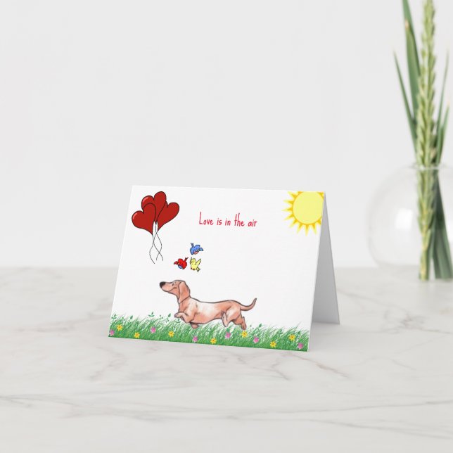 Dachshund Alla hjärtans dag  Kort (Framsida)