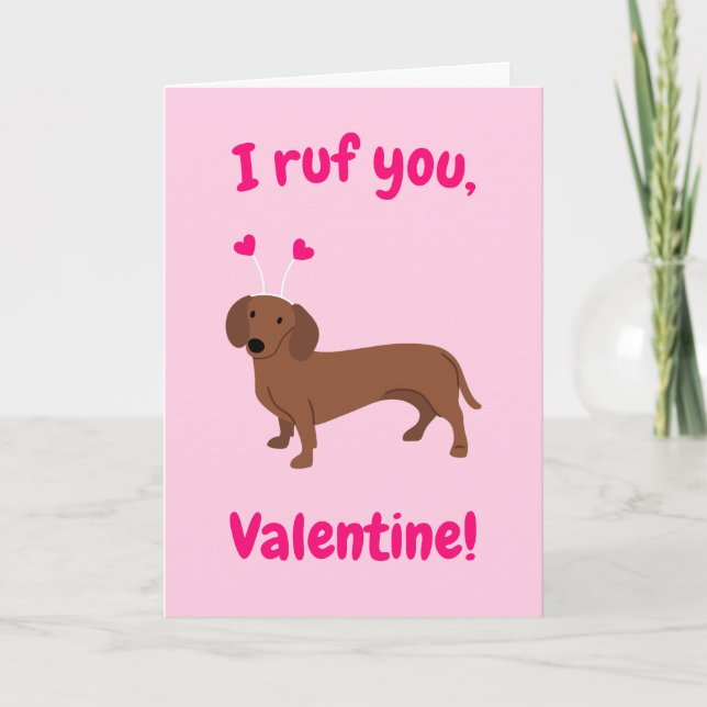 Dachshund Alla hjärtans dag-kort Helgkort (Framsida)