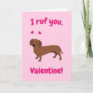 Dachshund Alla hjärtans dag-kort Helgkort