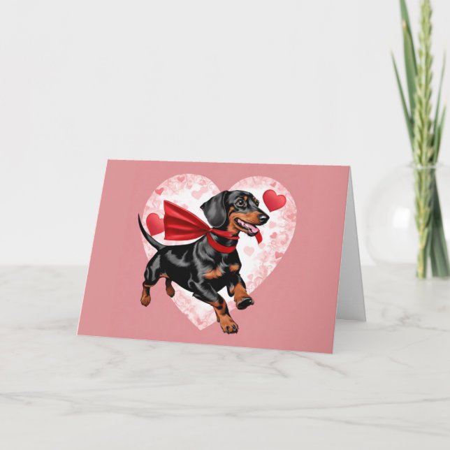 Dachshund Alla hjärtans dag-kort Tack Kort (Framsida)