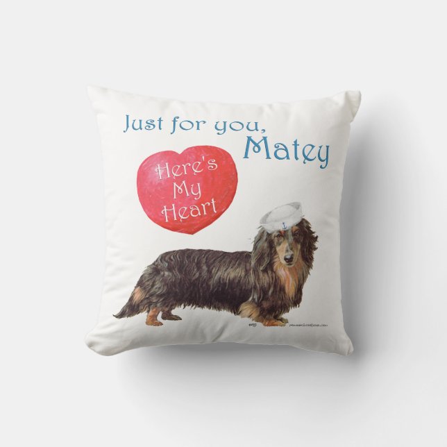 Dachshund Alla hjärtans dag Kudde (Framsida)