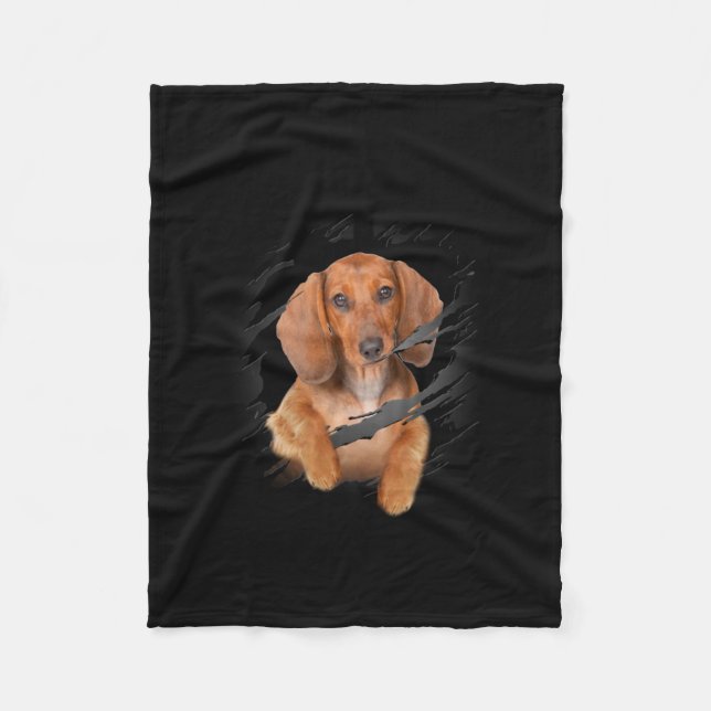 Dachshund Älskare Cute Dachshund Fleecefilt (Framsidan)