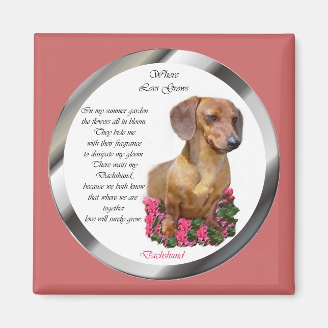 Dachshund Älskare Doxie Magnet (Framsidan)