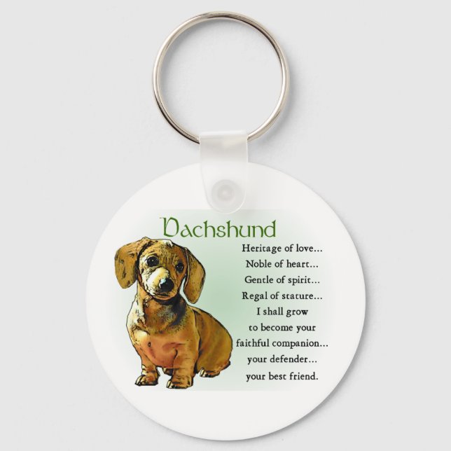 Dachshund Älskare Gifts Nyckelring (Framsida)