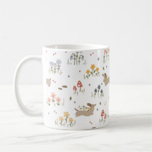 Dachshund Älskare Hundälskares Wildblomkaffe Kaffemugg