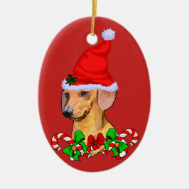Dachshund Älskare jul Julgransprydnad Keramik