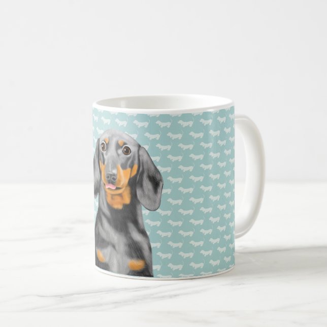 Dachshund Älskare-kaffe Mugg (Framsida höger)