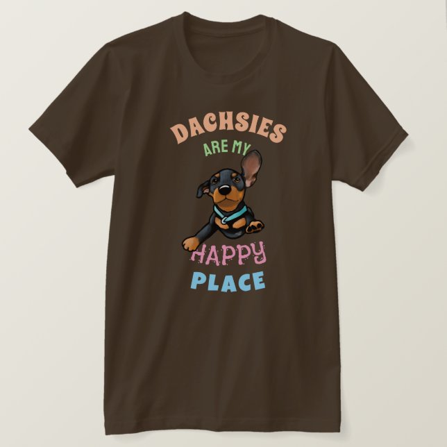 Dachshund Älskare KiniArt T-Shirt (Design framsida)