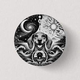 Dachshund-älskare-plåster. Söt hundplåster/märke Knapp