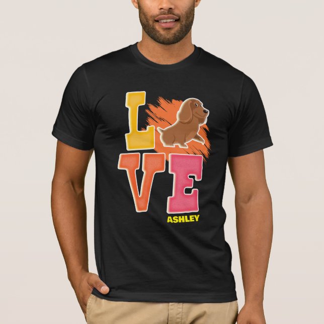 Dachshund älskare söt färg t shirt (Framsida)
