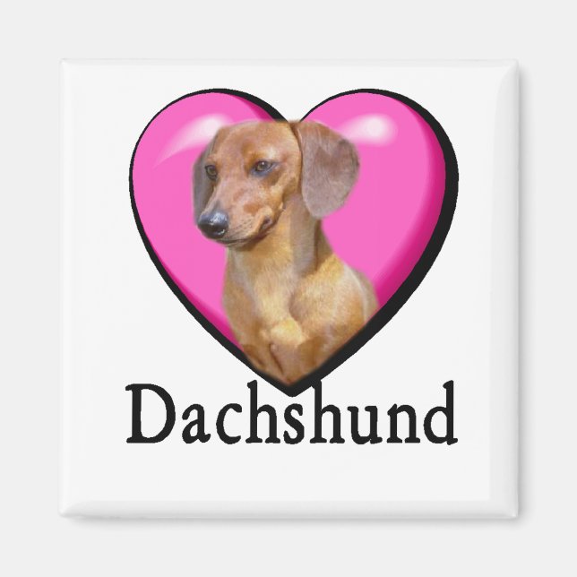 Dachshund Älskare Valentiness Magnet (Framsidan)