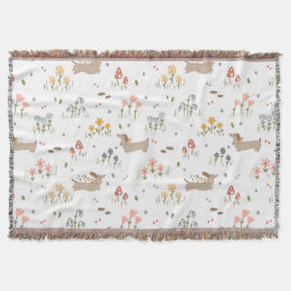 Dachshund Älskare Weiner Hund Sause Hund Wildblomm Filt