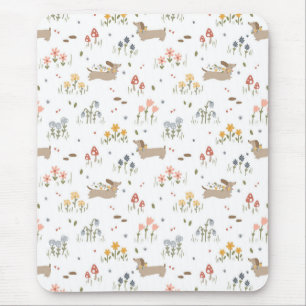 Dachshund Älskare Weiner Hund Sause Hund Wildblomm Musmatta