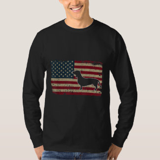 Dachshund America Flagga Patriotic Weiner Hund T Shirt