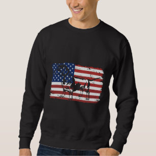 Dachshund America Flagga Retro American Flagga Dac Lång Ärmad Tröja