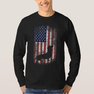 Dachshund American Flagga Usa Patriot Hund T Shirt